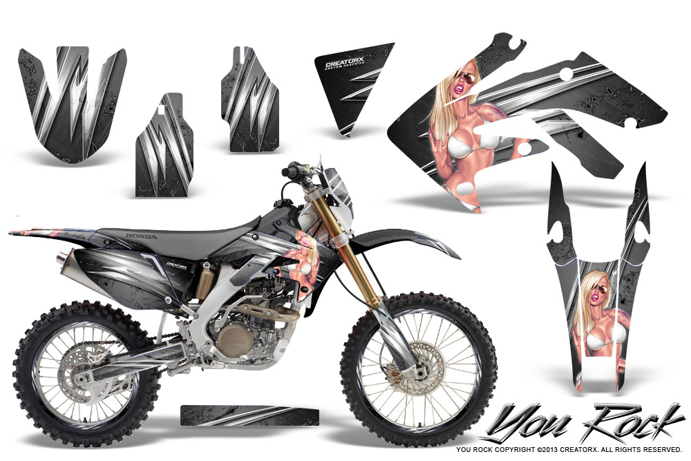 Honda CRF 250X 04-12 Graphics Kit You Rock Silver NP Rims